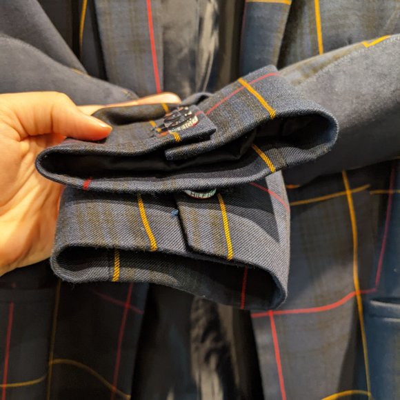 Tommy Hilfiger Windowpane Plaid One-Button Topper Jacket Blazer Size 4 Oversized - Picture 15 of 15